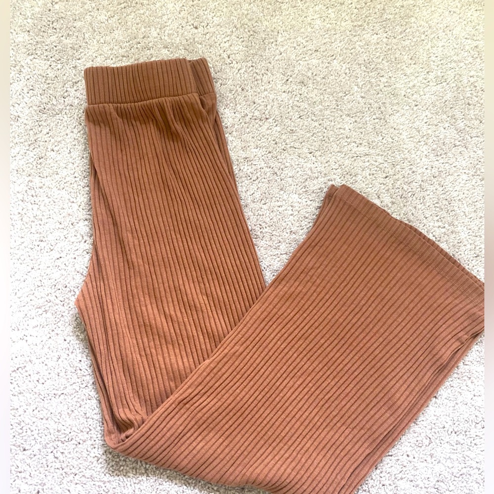 Lily Rose tan ribbed lounge pant Sz L